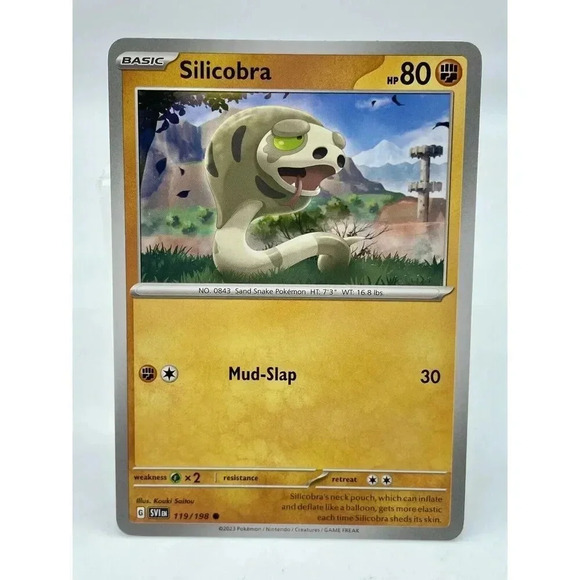 Silicobra 119/198 Common‎ Scarlet & Violet Non-Holo Pokémon TCG Mint Unplayed - Picture 1 of 6